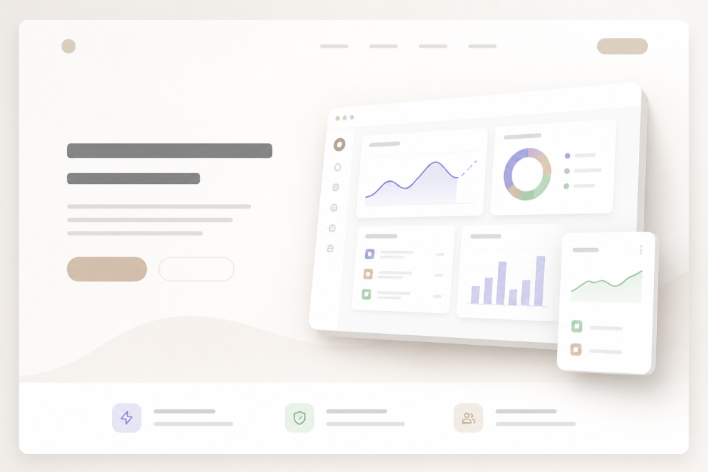 Visual example for prompt: Minimal SaaS Landing Page
